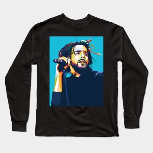 J Cole wpap pop art Long Sleeve T-Shirt